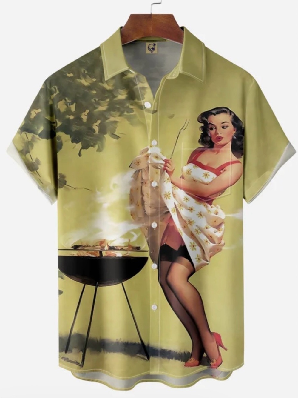 Men's Hardaddy BBQ Beauty Pin-Up Graphic Short Sleeve Shirt